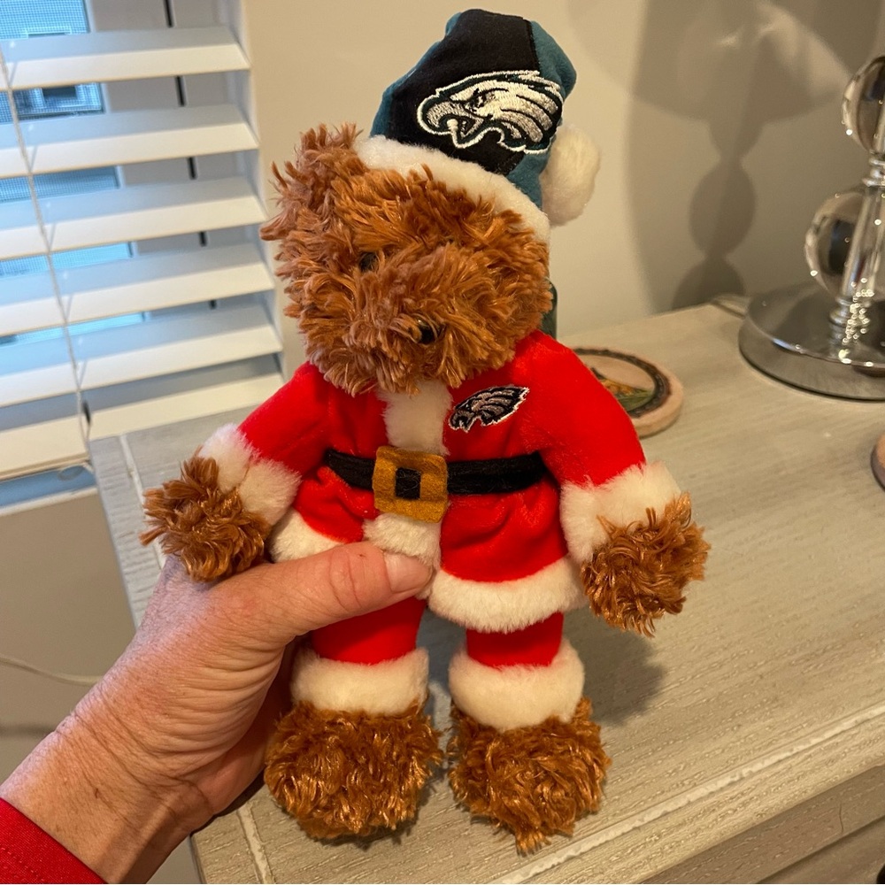 Team Bears Philadelphia Eagles Santa Claus Teddy Bear Like New